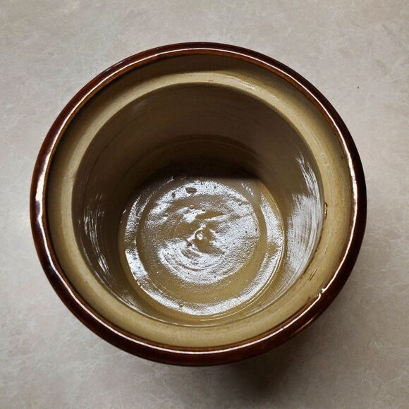 Pearsons of Chesterfield England Pottery Canister Brown Tan Crock With Lid 5" - Picture 7 of 8